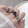 Light Luxury Retro Dark Personality Rose Butterfly Open Ring Women'S Fashion Temperament Fashion Punk Index Finger Ring