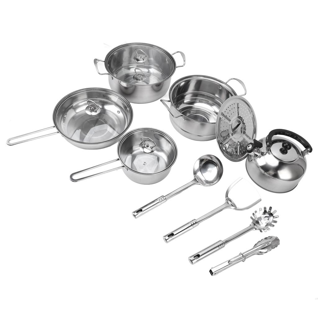 Cookware Set Stainless Steel Rustproof Stick Proof Thickened Pots Pans Set for Home Kitchen Restaura