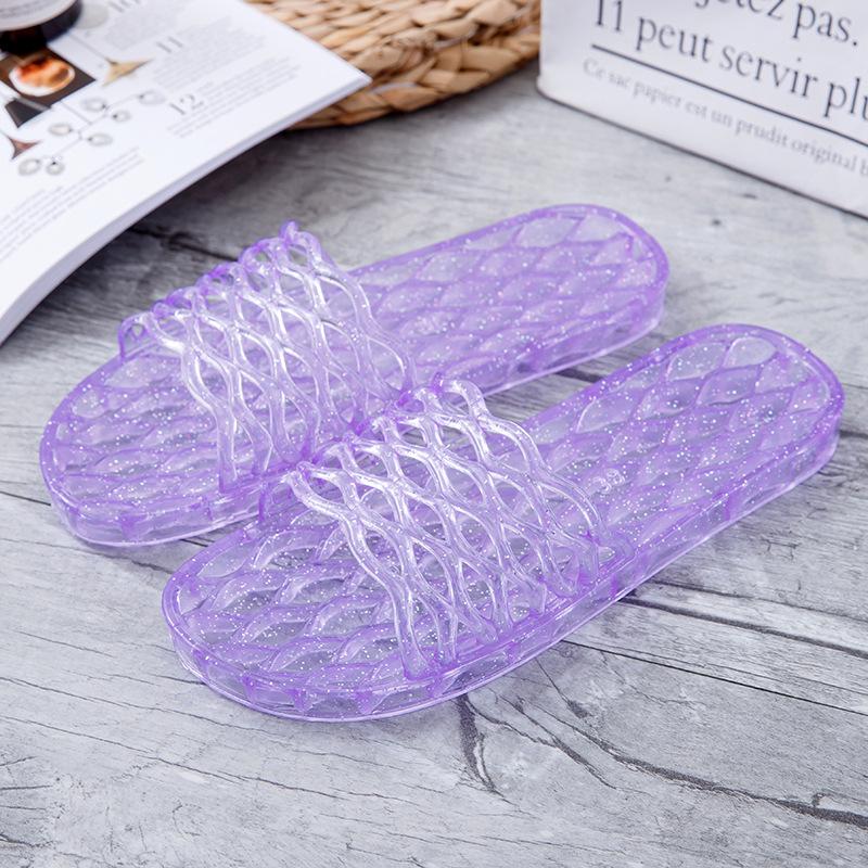

Women s Summer Crystal Jelly Slippers - Non-Slip Comfortable Soft Sole for Home and Bath Size 40