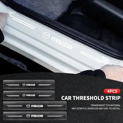 4pcs Car Door Sill Transparent Protector Stickers For 6 3 CX5 5 2 323 CX7 Demio Atenza Axela MX30 CX30 CX3 CX9 MX5 RX8 RX7