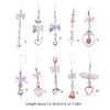 Butterfly Knots Heart Phone Lanyard Bow Phone Chain Wrist Straps Beaded Cellphone Straps Colorful Keychain Ornament