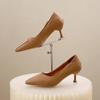 Luxury Pumps Shoes for Women Heeled Woman Medium Heel Stiletto Heels High Sandal  2024 Elegant Brown Small Heel Sexy