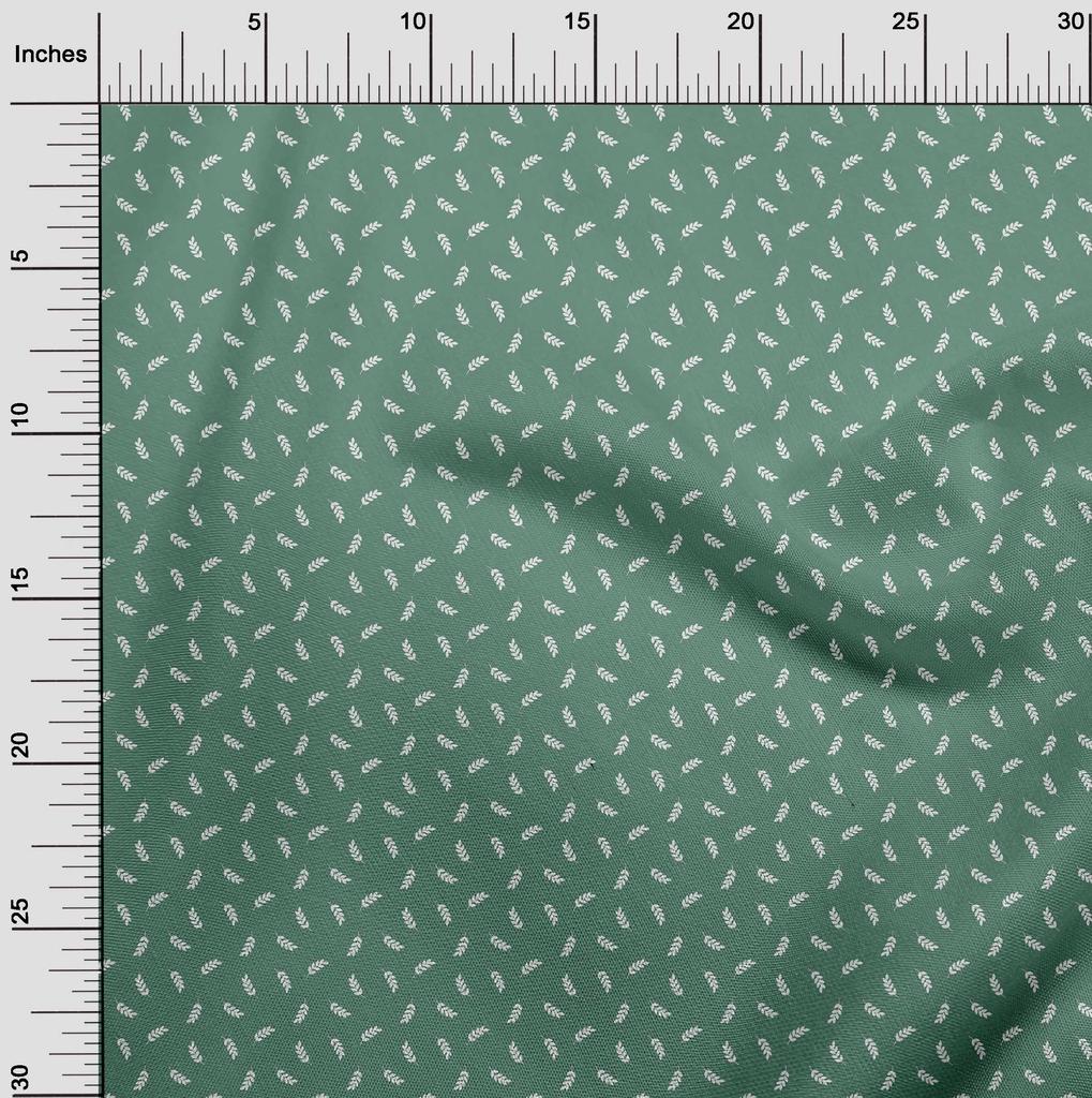 oneOone Cotton Flex Green Fabric Leaves Sewing Material Print Fabric By The Yard 40 Inch