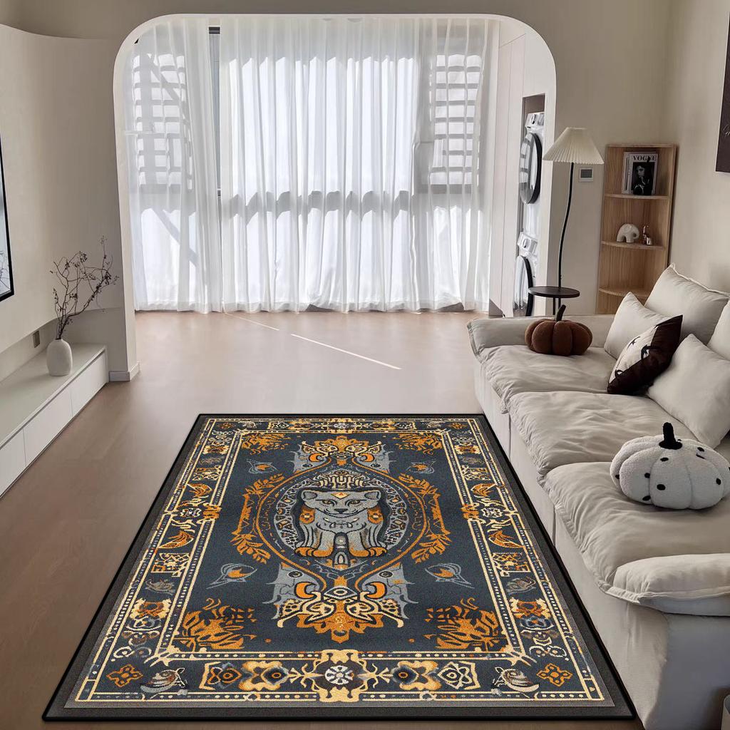 Bohemian Style Decorative Rug for Living Room Big Size Antiskid Room Decor Carpet Soft Easy Cleaning Bedroom Bedside Mat Flannel
