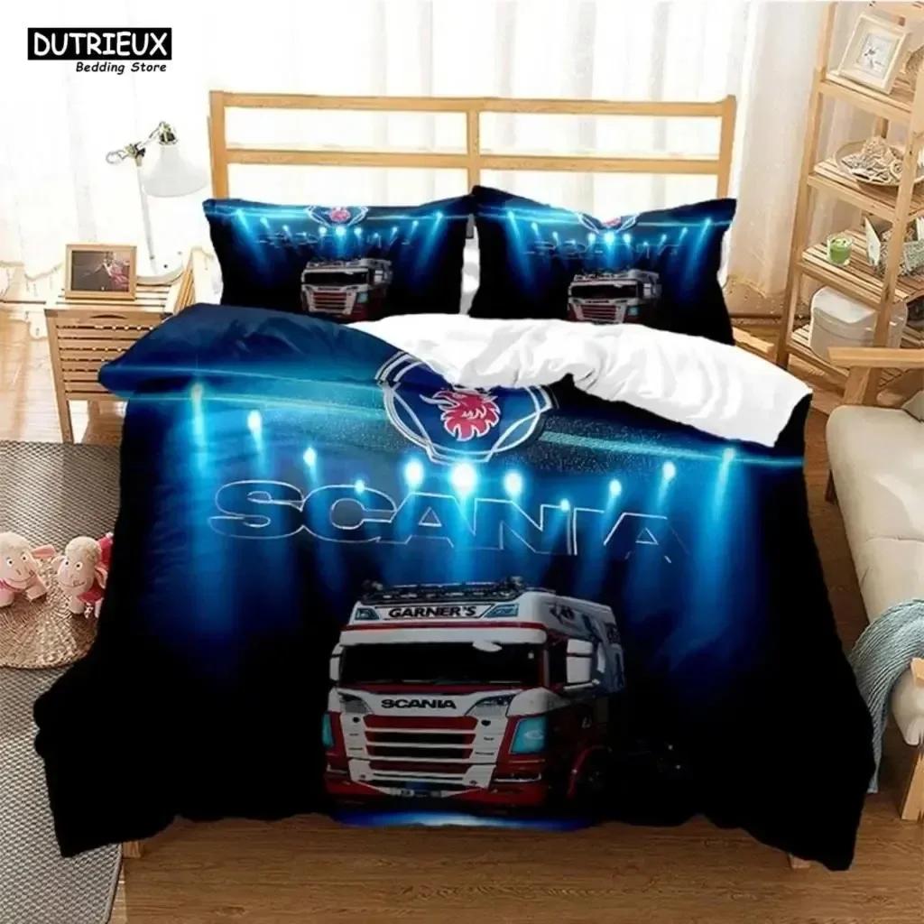 

Розкішний новий 3D-принт Scania Вантажівка Комплект підковдри М яка наволочка для ковдри Тваринний комплект постільної білизни Тигровий візерунок Наволочка для ковдри Декор кімнати AU Double 180x210cm