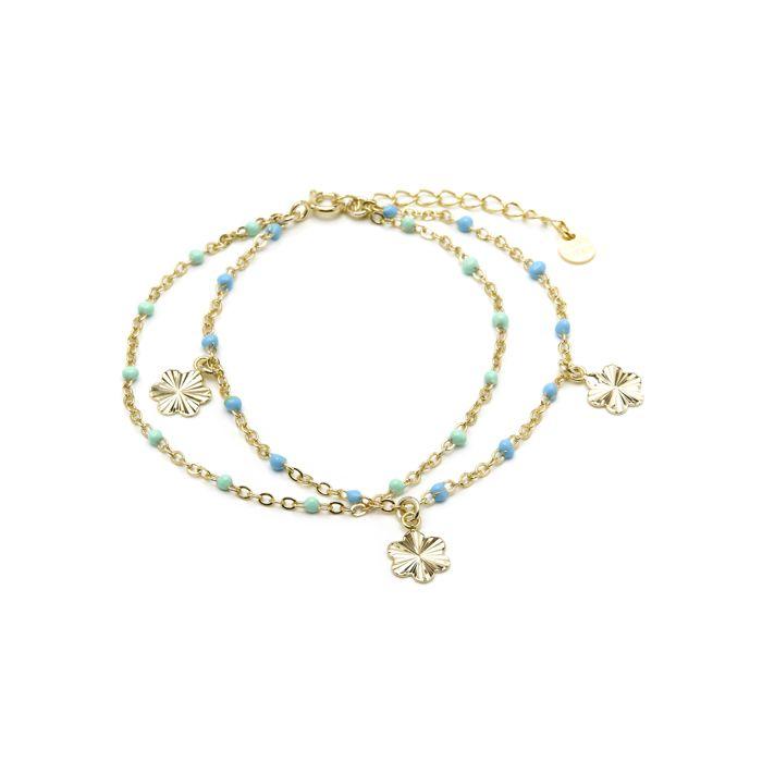Bracelet - Luxenter - Lilith - Argent 925 - Or jaune 18k - Laque bleue