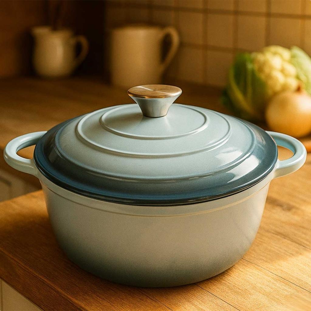 ENAMELED CAST IRON POT 24cm 4L HAGE SEA SALT