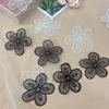 5 ks/Lot Bílý Černý Květiny Síťovaná Nášivka Ručně Vyráběný Šicí Materiál Oprava Aplikace 7CM Široký