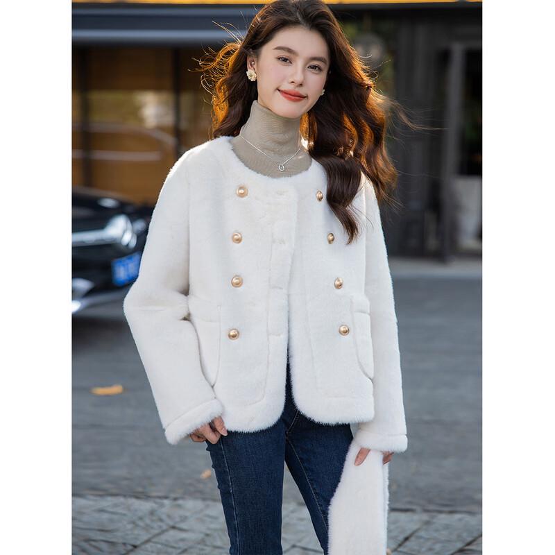 

Mocana French Plush Long Sleeve Coat with Scarf L