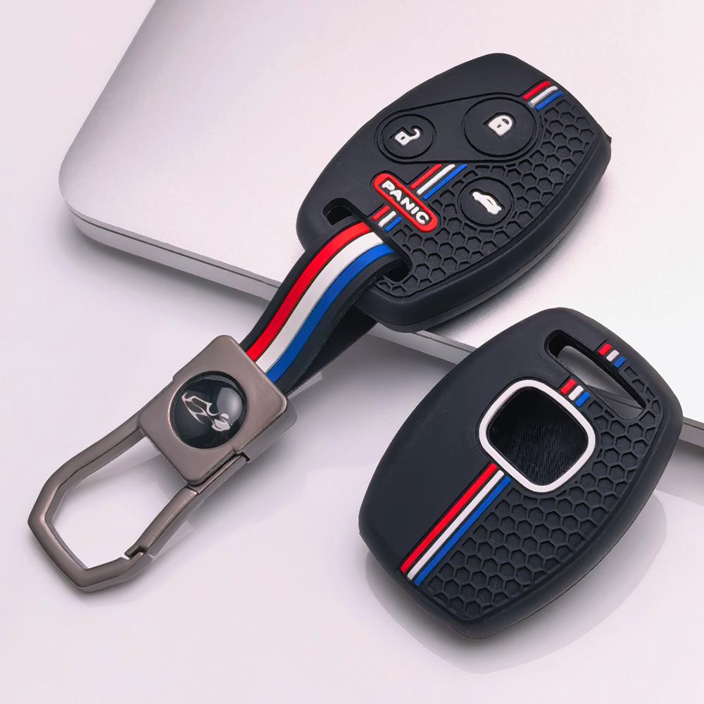 Key Fob Cover for Honda Accord Civic CRV with Keychain Anti-Scratch Surface Shockproof Structure Soft Grip Texture Easy Install Design