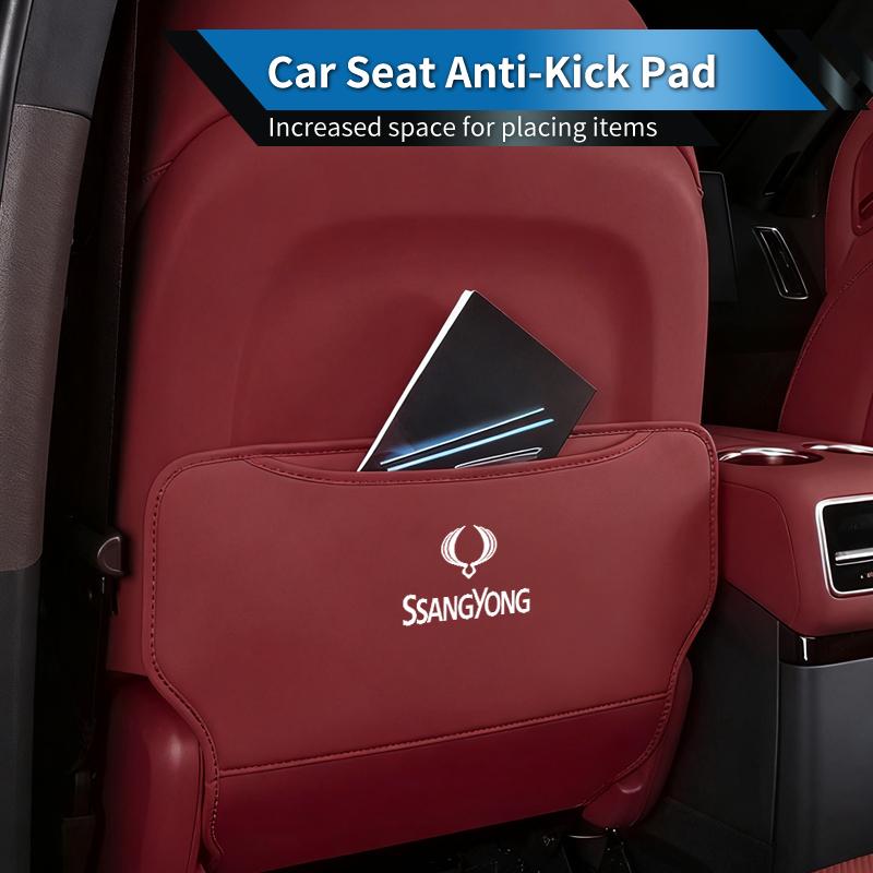 Car Seat Anti-Kick Pad Seatback Storage Protector Cover Accessories For SsangYong Actyon Korando Rexton Kyron Rodius Tivoli Muss