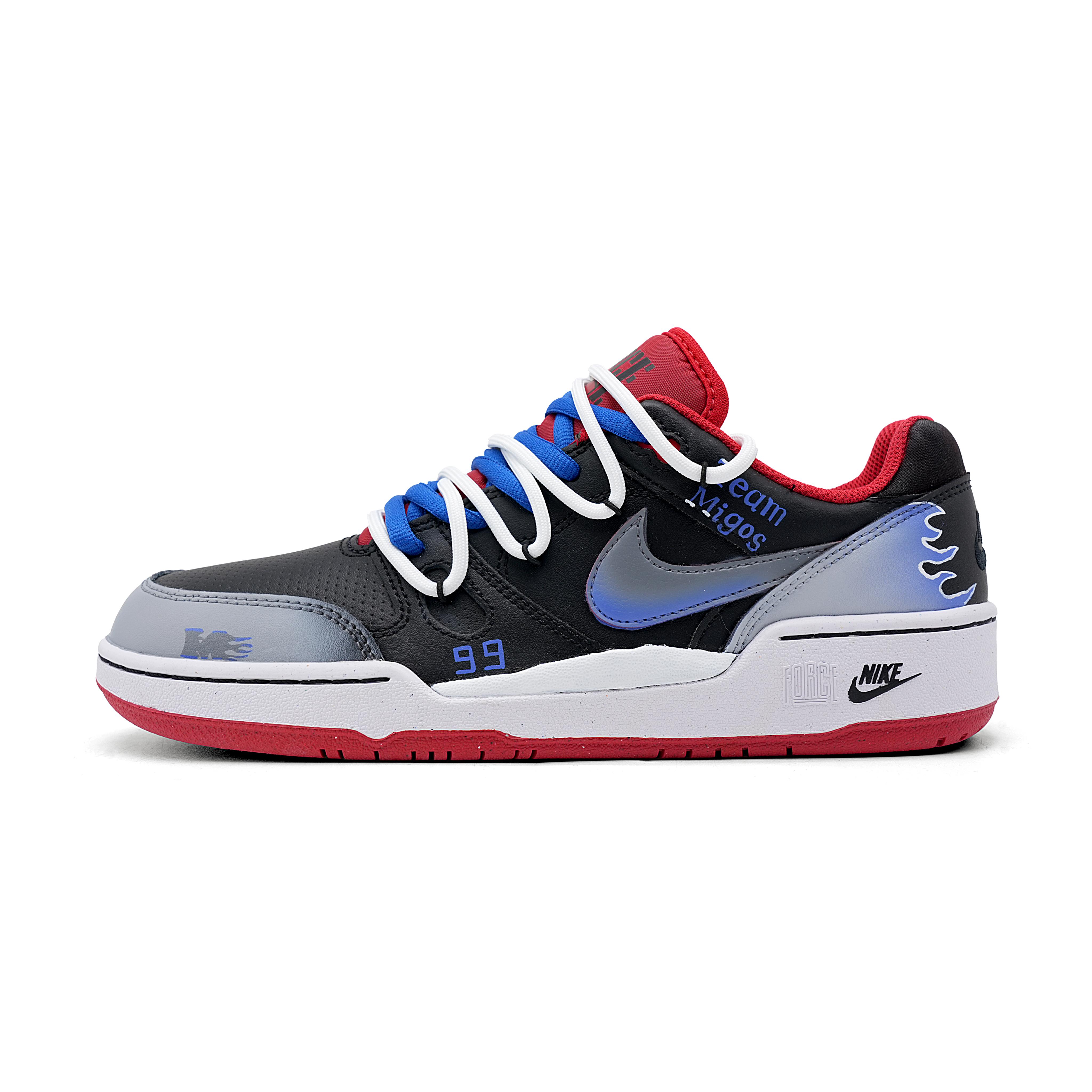 

Nike Full Force Vintage Flame Abrasion Resistant Low top Skateboard Shoes Men s Black Red FB1362-006(Team1068-) 41