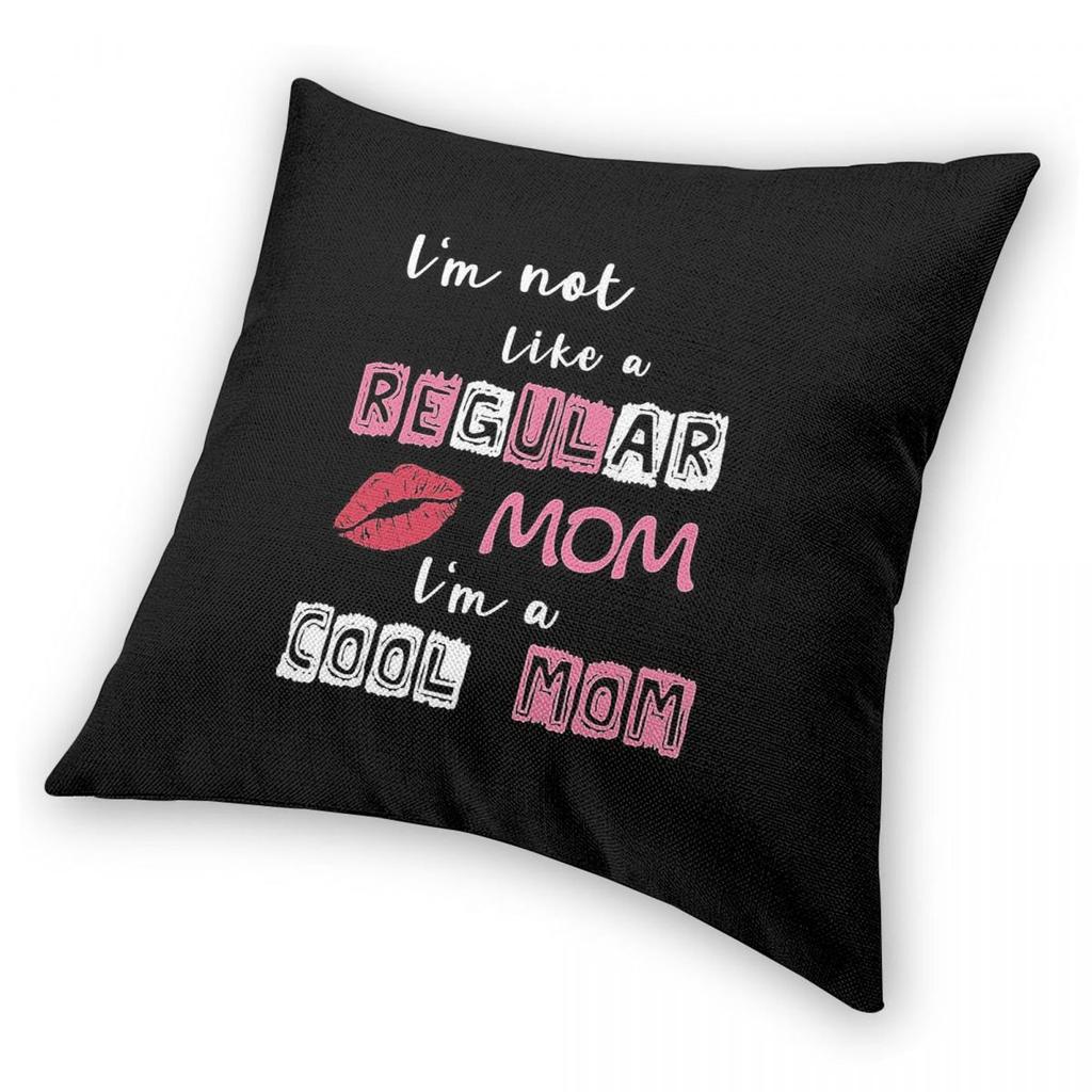 I'M A Cool Mom Square Pillowcase Polyester Linen Velvet Pattern Zip Decor Throw Pillow Case Home Cushion Cover 45X45