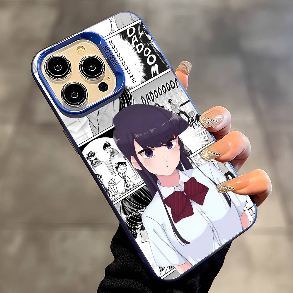 Anime Komi Shouko Phone Case For IPhone 17 16 15 14 13 12 11 Plus Pro Max Multicolor Aurora Laser Shockproof Funda Cover