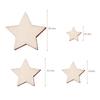 100Pcs Natural Wood Pentagram Wooden Pieces Smooth Surface Mixed Size 10Mm 12Mm 15Mm 20Mm DIY Craft Embellishments Wedding