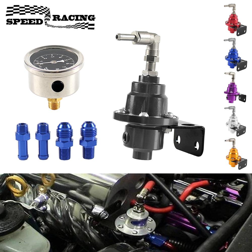 Adjustable Fuel Pressure Regulator with Gauge Kit Aluminum Vehicle Refitting Fuel Supercharger Regulating Valve car Pressure Regulators 5