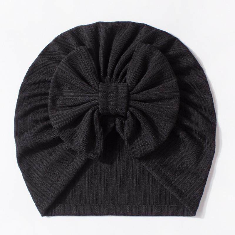 Baby Waffle Jacquard Boneless Hat Cute Bow Baby Fetal Hat Solid Color Children's Hat