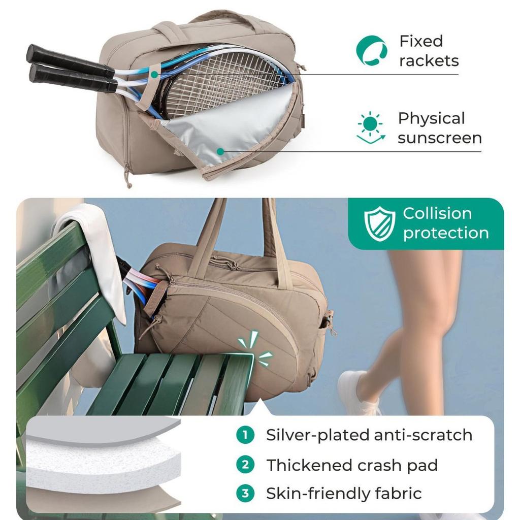 Portable Waterproof Tennis Pickleball Paddle Bag for Outdoor Sports, Adjustable Crossbody Shoulder Strap