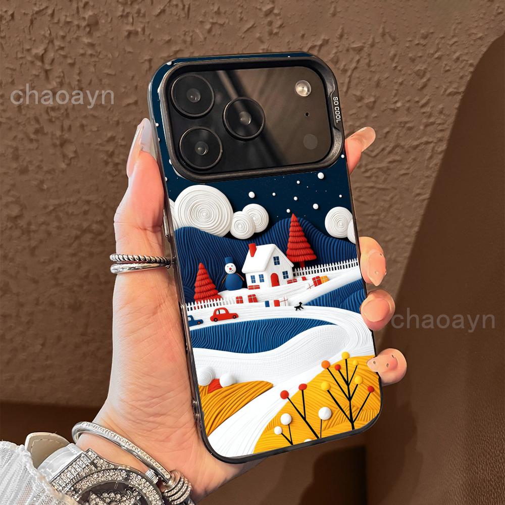 

Чехол для телефона с картиной зимнего пейзажа для iPhone17 16 15 14 13 12 11 Pro/ Max/Plus ударопрочная задняя крышка защита от отпечатков пальцев iPhone 17