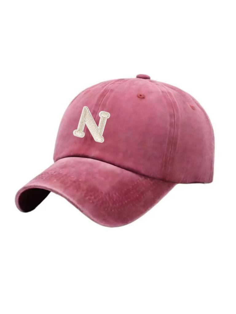 1Pc Unisex A-Z Letter Outdoors Fashionable Leisure Washed Baseball Cap, Adjustable Outdoor Sun Protection Casual Hat