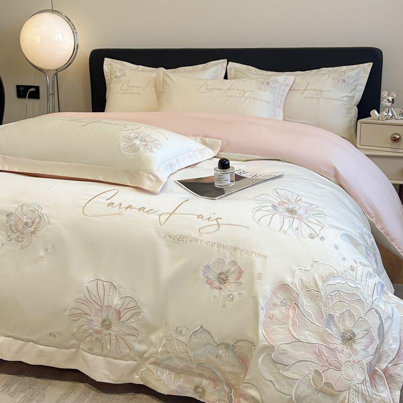 

Роскошный 4-предметный вышитый комплект постельного белья для мамы и малыша: Гипоаллергенный, Дышащий Пододеяльник, Простыня, Покрывало – Идеально для Свадеб 1.8m Sheet Set 4pcs [Duvet Cover 200x230]