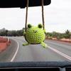 Pingente Balanço Crochê Animal Desenho Animado Fofo Ornamento para Pendurar no Espelho Retrovisor do Carro Decoração Interior do Carro Presentes Acessórios Fofos para Carro