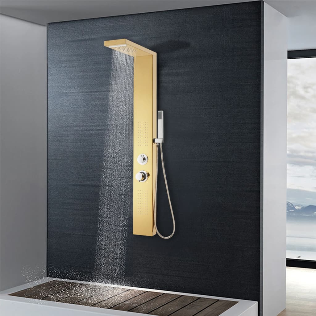 Vidaxl Duschpaneel, Edelstahl 201, Farbe Gold
