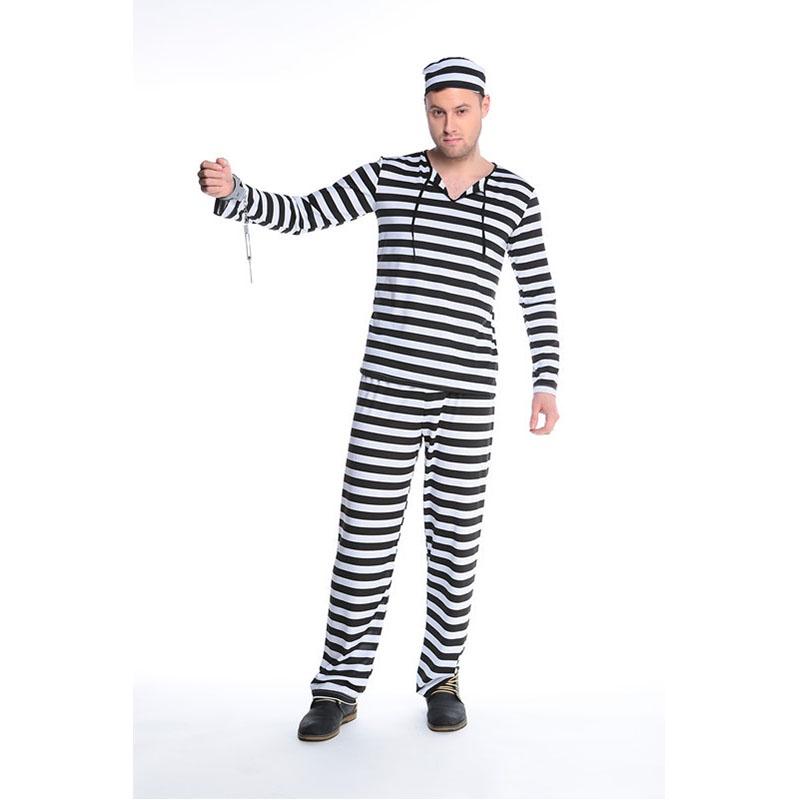תחפושת אסיר/פושע איכותית לגברים להאלווין ואירועי תחפושות