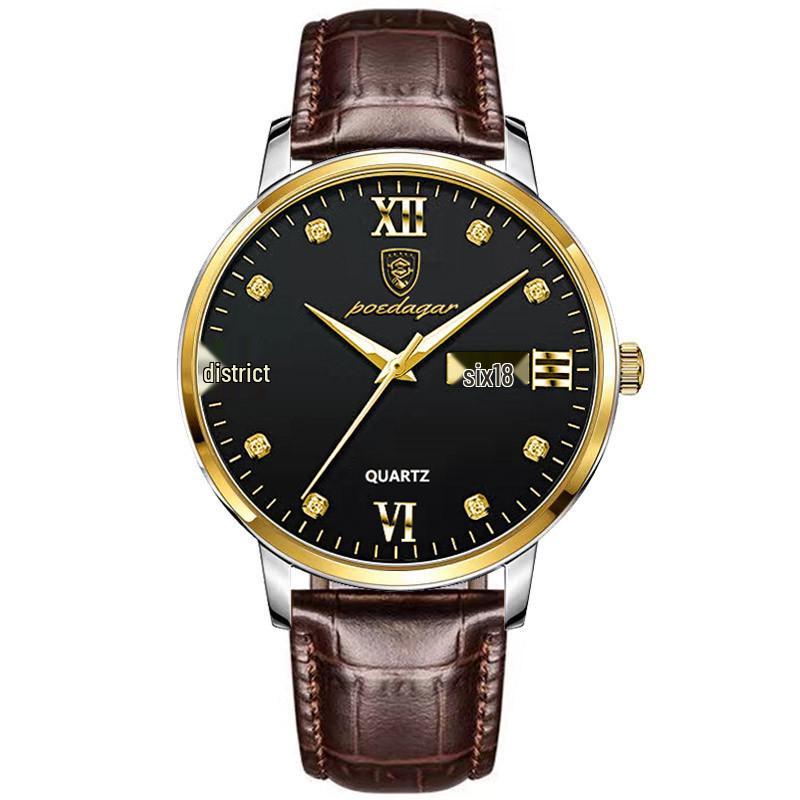 Schweizer Wasserdichte Leuchtende Herren Ultraflache Quarz Armbanduhr - TikToks Top-Seller