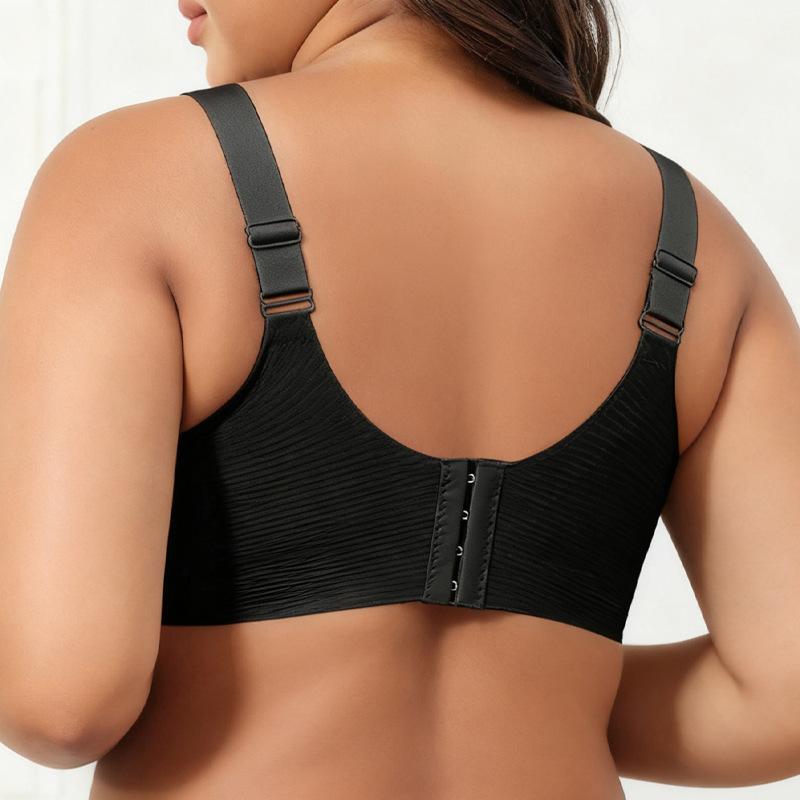 Soutien-gorge sans armature grande taille pour femmes, Soutien-gorge push-up à couvrance totale avec larges bretelles réglables, Fermeture au dos Lingerie confortable pour poitrines généreuses
