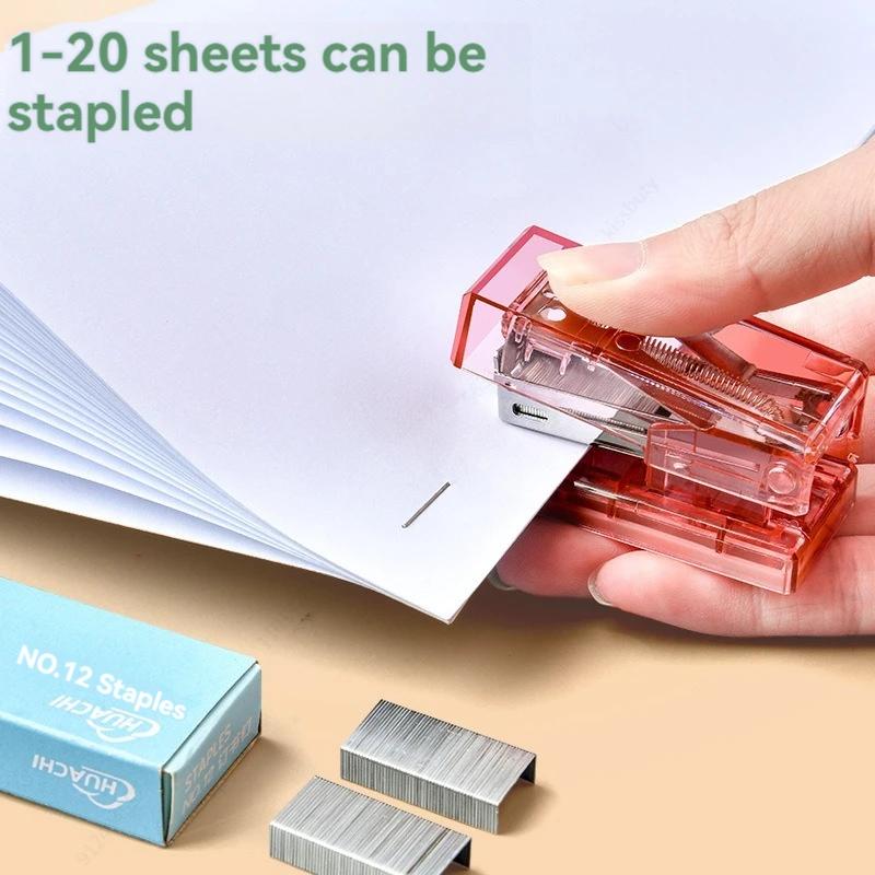 Transparent Labor-saving Flexible Book Order Household Mini Small Stapler Creative Student Desktop Stapler School Supplies New