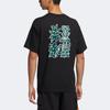 Adidas Originals Trefoil Pattern Print Sports Short Sleeve T-Shirt Unisex Tops Black HR6455