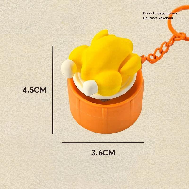 Food Shaped Anti Anxiety Stress Relief Keychain Realistic Creative Soft Squeeze Toy Key Ring for Kids Gift