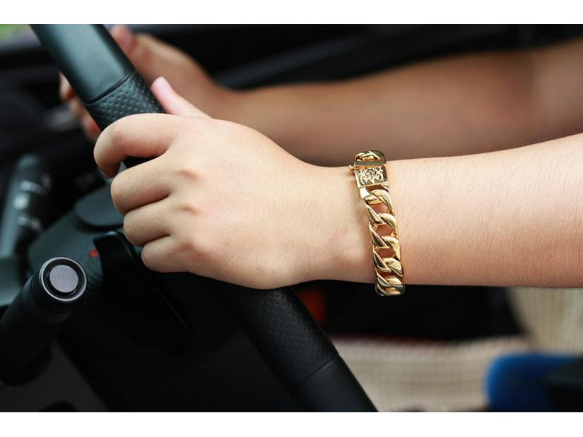 Kalen Men's Trendy Stainless Steel & Gold Korean Style Bracelet