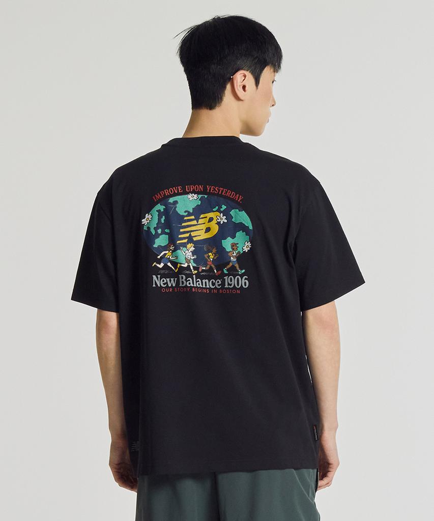 Nyuballanseu Nbneg21513 / Uni Nb Friends Earth Graphic Short Sleeve T-Shirt (Black)