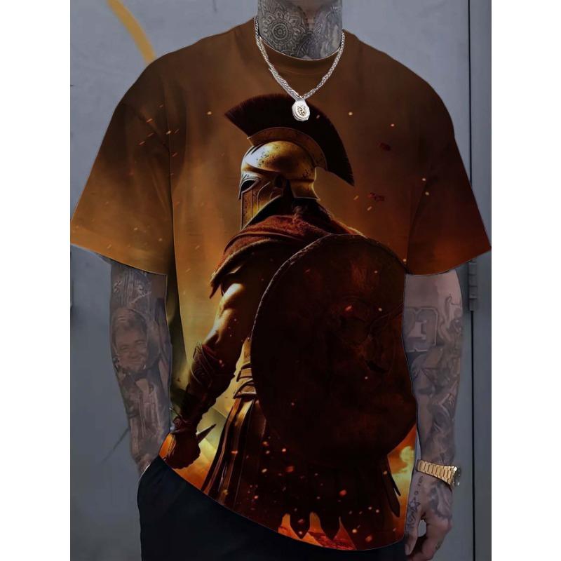 Pánská trička Spartan Vzor 3D Potisk Topy Trička Letní Móda Dámská Streetwear Nadměrné Unisex Tričko Pánské Oblečení