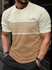 Fashion Men's T-Shirt Striped Pattern Short Sleeve Tee Summer Striped 3D Print Street Trend Simple Oversized Casual T-Shirt Men