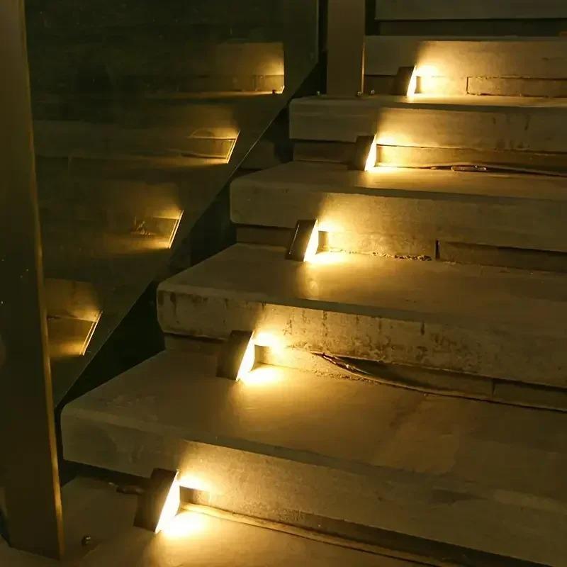 LED Step Lamp Stair Light Outdoor Waterproof Solar Powered Decor Lighting Garden Decoration Step Deck Path Fence 1~8pcs