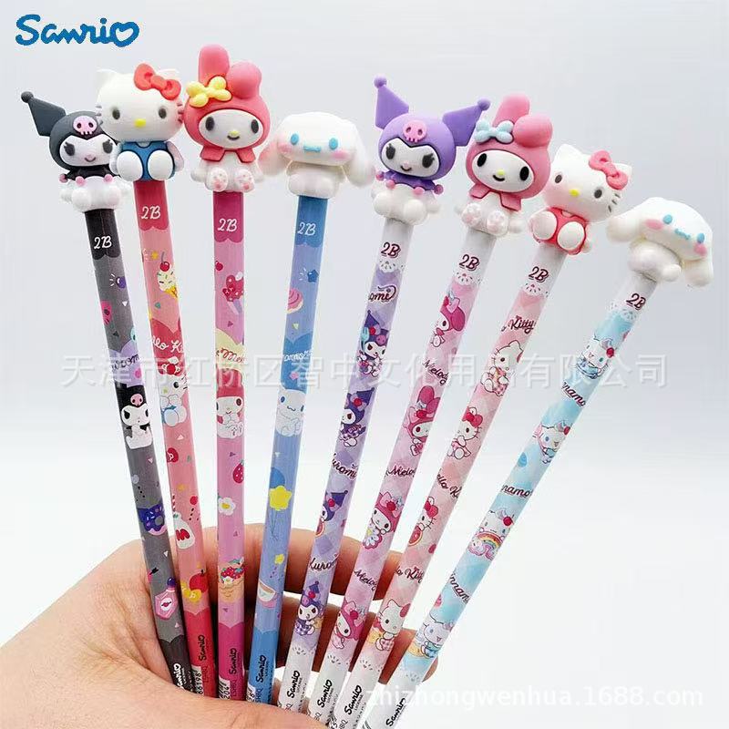 

Sanrio Лимитированная серия Hello Kitty и Kuromi Карандаш для эскизов 2B с деревянной ручкой Dessert 4 pcs