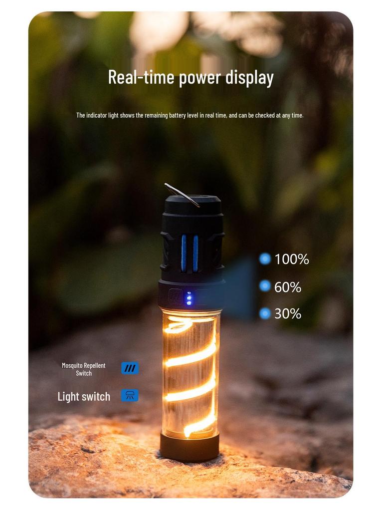 Retro Camping Lantern & Mosquito Repellent: Rechargeable, Portable Tent Light for Outdoor Use