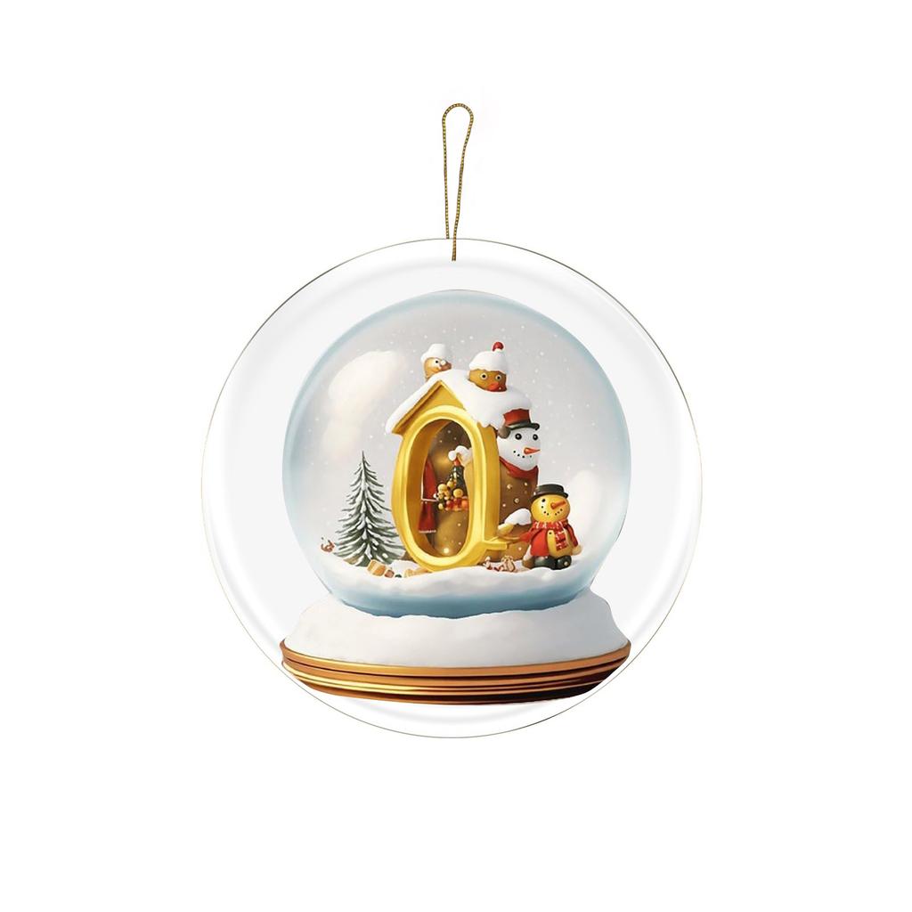 Dopis žlutá křišťálová koule akrylové auto Ornament vánoční stromeček přívěsek domácí dekorace