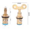 3Pcs New G1/2" Faucet Valve Core Replacement with Keys Faucet Cartridges Brass Universal Quick Tap Valve
