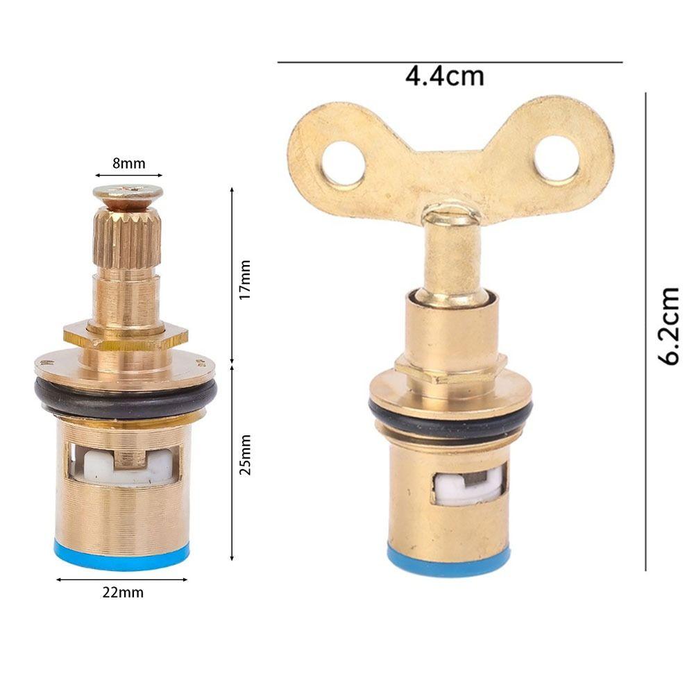 3Pcs New G1/2" Faucet Valve Core Replacement with Keys Faucet Cartridges Brass Universal Quick Tap Valve