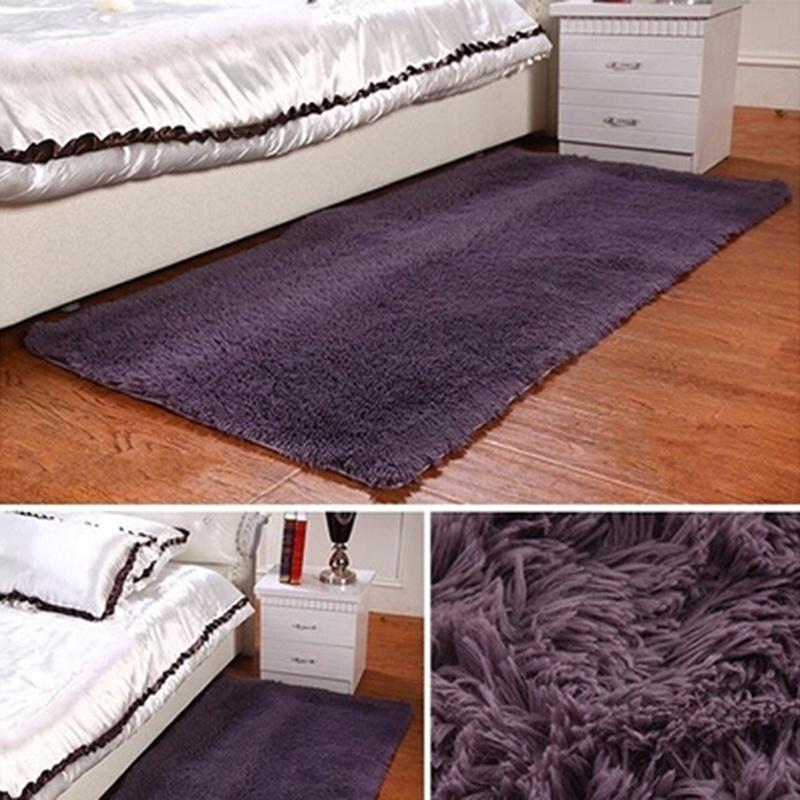 Buy Fashion 4Colors Home Bedroom Carpet Floor Mat Fluffy Rugs at