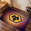 Wolverhampton Wanderers Football Print Crystal Velvet Rug, Comfortable Water Absorbent Non Slip Indoor Floor Carpet