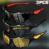 Polarized Outdoor Sports Sunglasses Set Includes Three Pairs Durable Frame and High Definition Lenses for Day and Night Use
