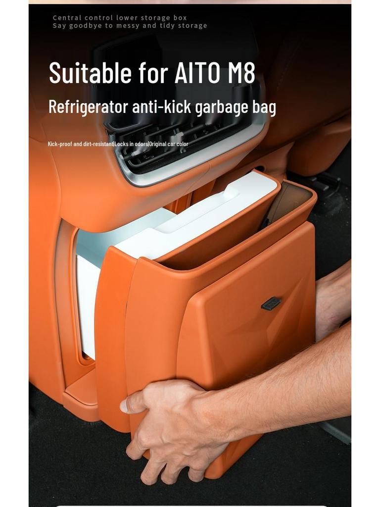 Wenjie M8 Magnetic Refrigerator Anti-Kick Cover with Hidden Trash Can and Anti-Dirty Storage.