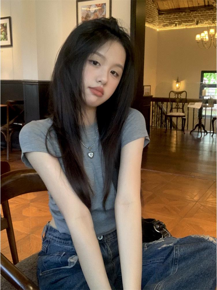 2024 Summer Women's Lace-Up Backless Slim T-Shirt - Short-Sleeve Hot Girl Casual Top