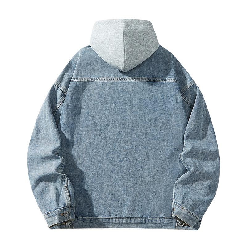 Spring and Autumn Couple Lapel Jacket Men's and Women's Same Versatile Washed Denim Jacket Men's