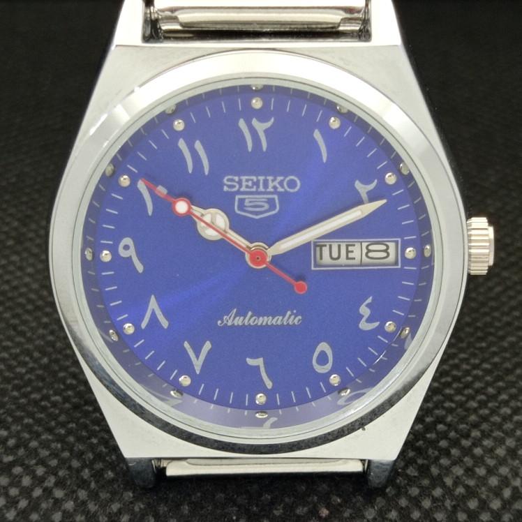 REFURBISHED VINTAGE SEIKO 5 AUTO 6309A JAPAN MENS D/D BLUE WATCH 565c-a266352-4